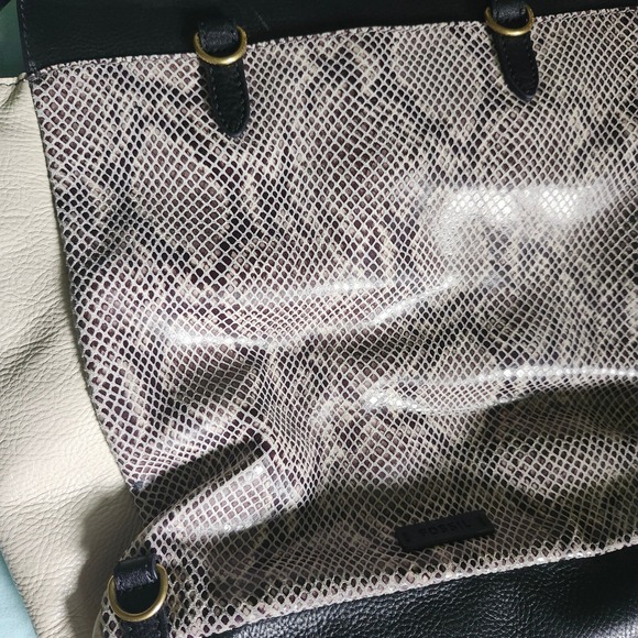 Fossil Amelia Leather Convertible Crossbody Bag Backpack Purse‎ Snake Print - Picture 5 of 9